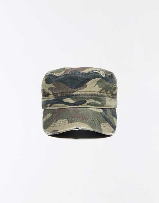 Bershka Camoflage cap in green, 4 of 5