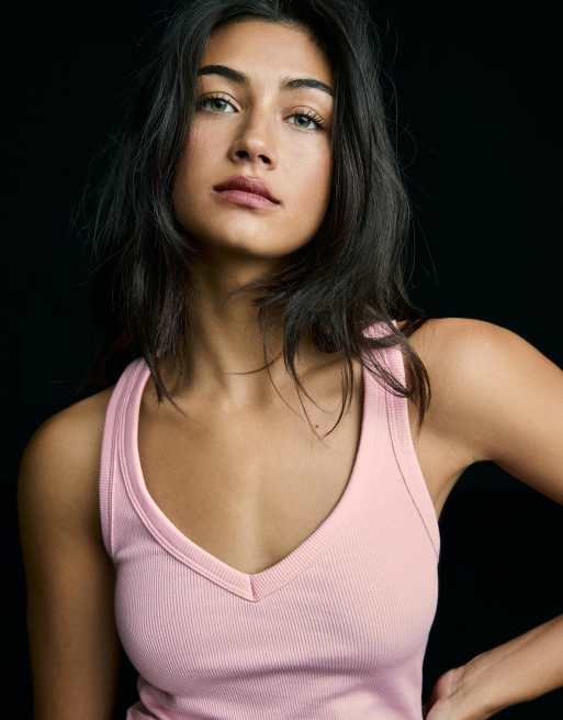 Bershka - Canotta basic rosa a coste, 4 di 6