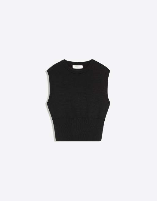 Bershka canotta in maglia girocollo nera, 5 di 5