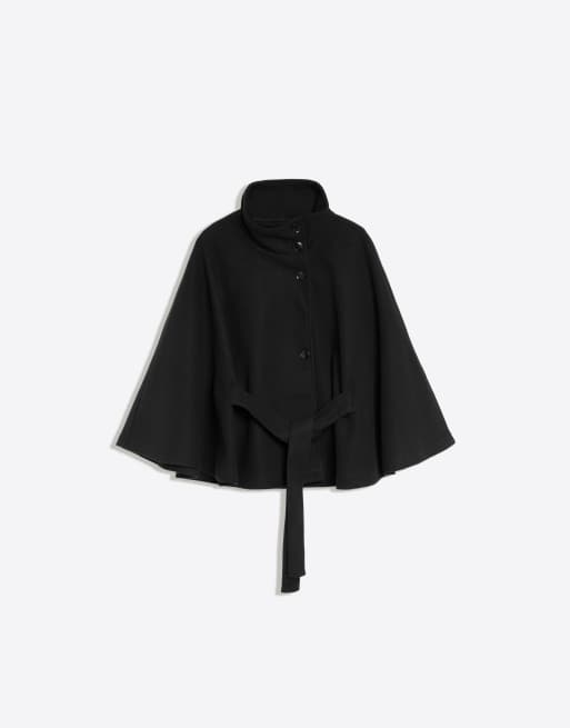 Bershka capejack met opstaande boord in zwart, 5 van 5