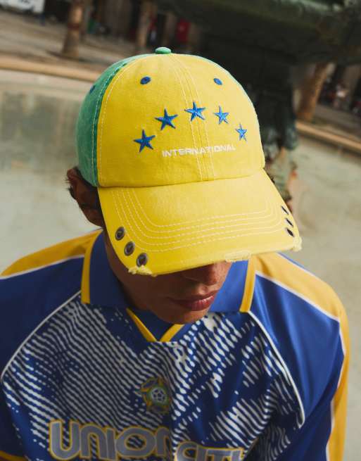 Bershka - Cappellino giallo ricamato Brasile, 2 di 3