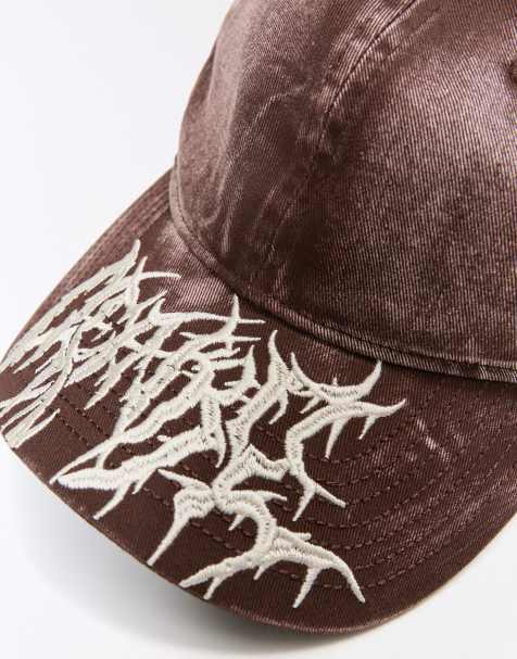 Bershka cappellino ricamato slavato marrone - view 1