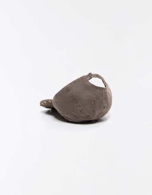 Bershka - Cappello marrone con occhielli ricamati, 4 di 4