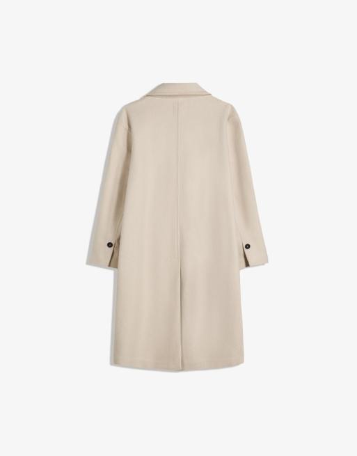 Bershka - Cappotto lungo morbido beige, 2 di 3
