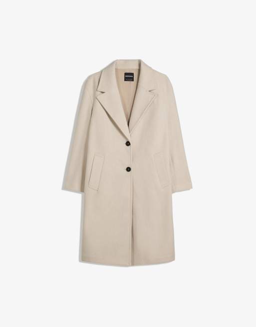 Bershka - Cappotto lungo morbido beige, 3 di 3