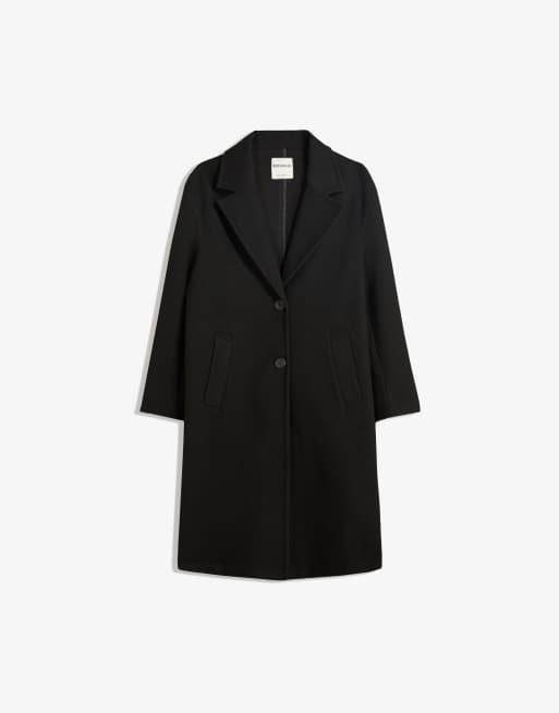 Bershka - Cappotto lungo nero morbido, 3 di 4