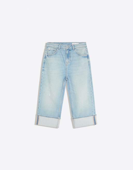 Bershka Capri-Jeans mit Krempel in Hellblau, 5 von 5