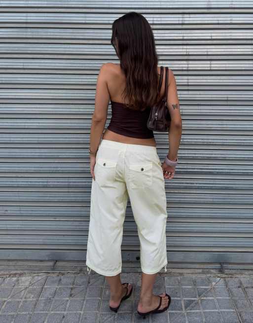 Bershka – Caprihose in Weiß, 4 von 5
