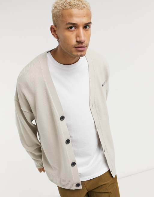 Bershka cardigan in stone