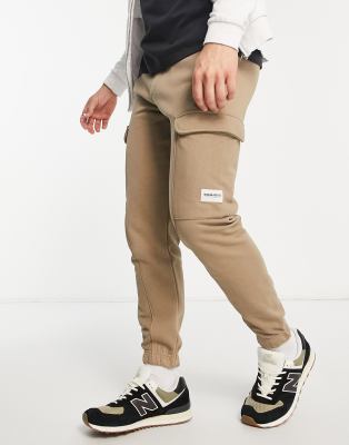 Bershka Cargo Trackies In Brown - ASOS Price Checker
