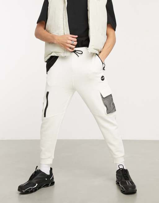 White cheap mesh joggers