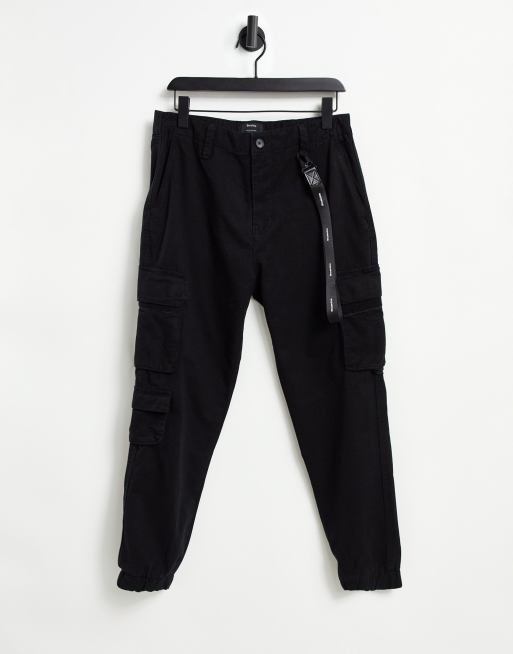 Bershka cargo pants in black ASOS