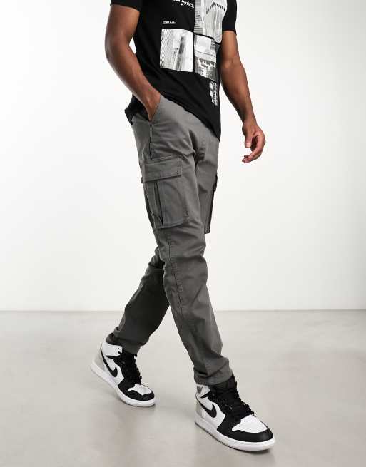 Bershka cargo trouser in black