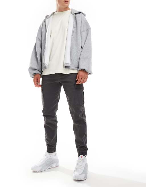 Bershka cargo pants in gray