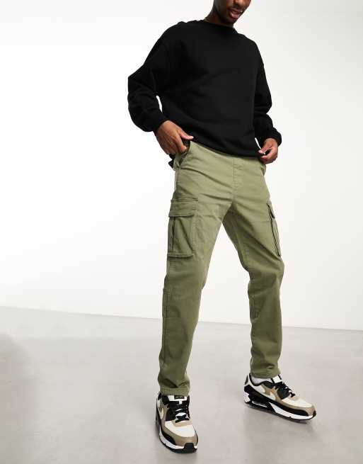 Bershka cargo pants in khaki