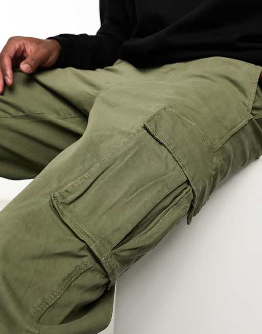 Bershka ripstop cargo pants in sand