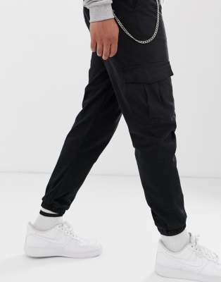 black cargo pants bershka