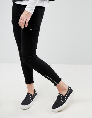 bershka black cargo trousers