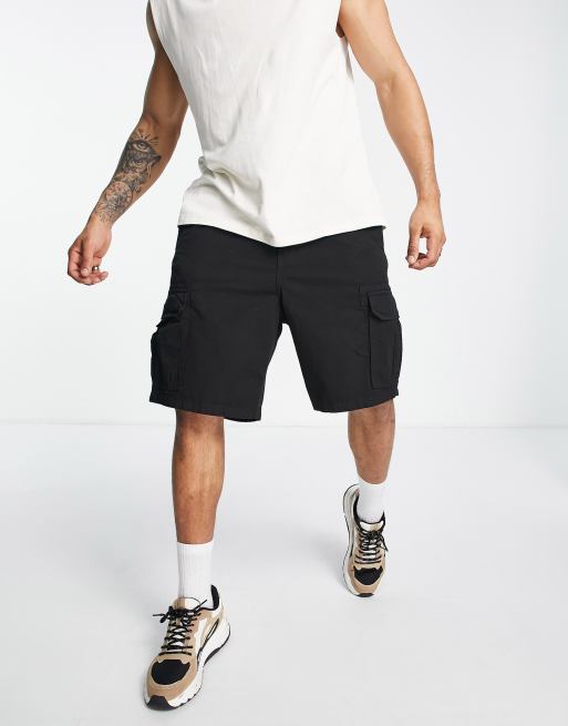 ASOS DESIGN cargo shorts in black