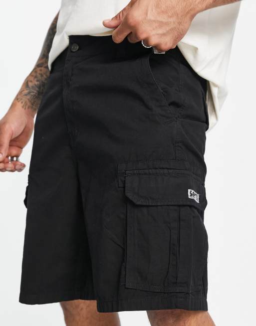 Bershka cargo shorts in black ASOS