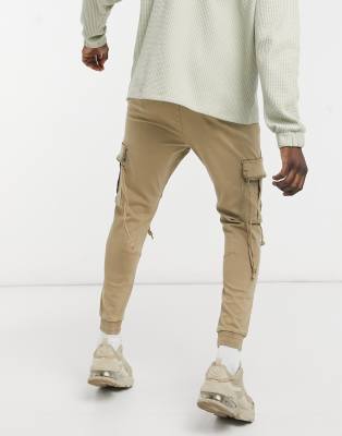 tan cargo sweatpants