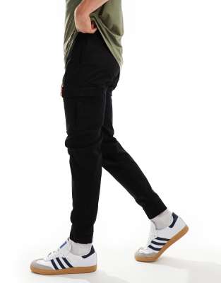 Bershka Bershka cargo trouser in black