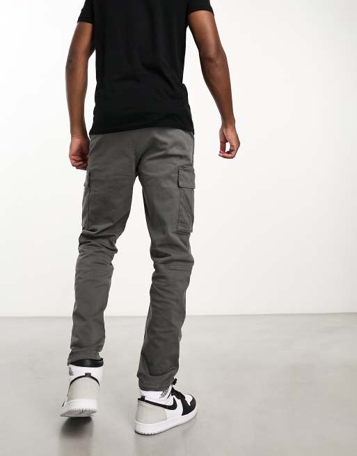 Bershka cargo trouser in black