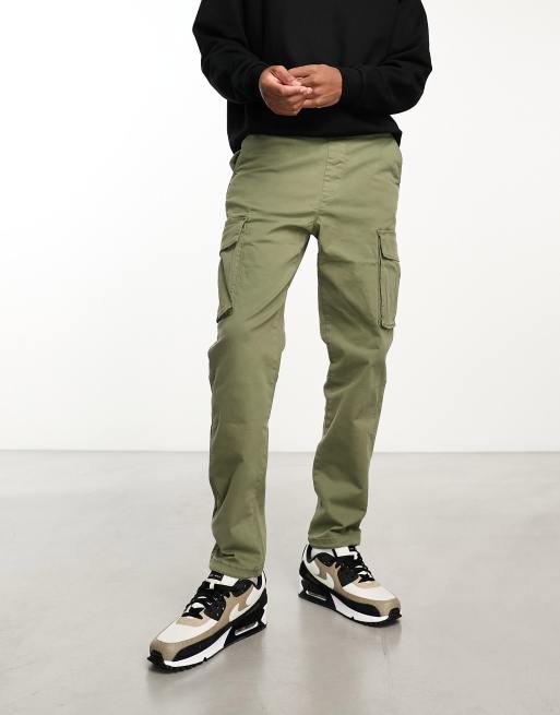 Bershka cargo trouser in khaki, 4 of 4
