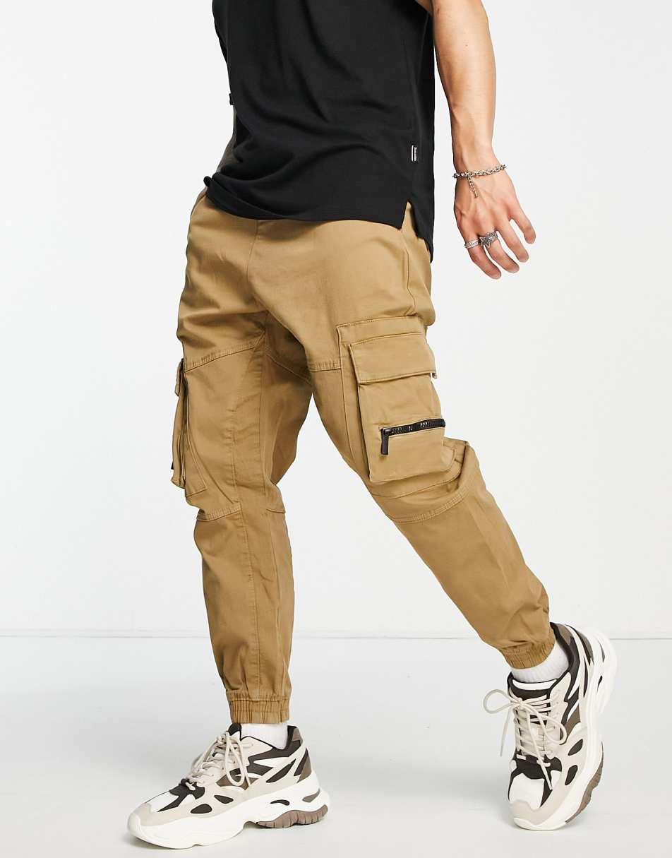 Obey division cargo pants in brown