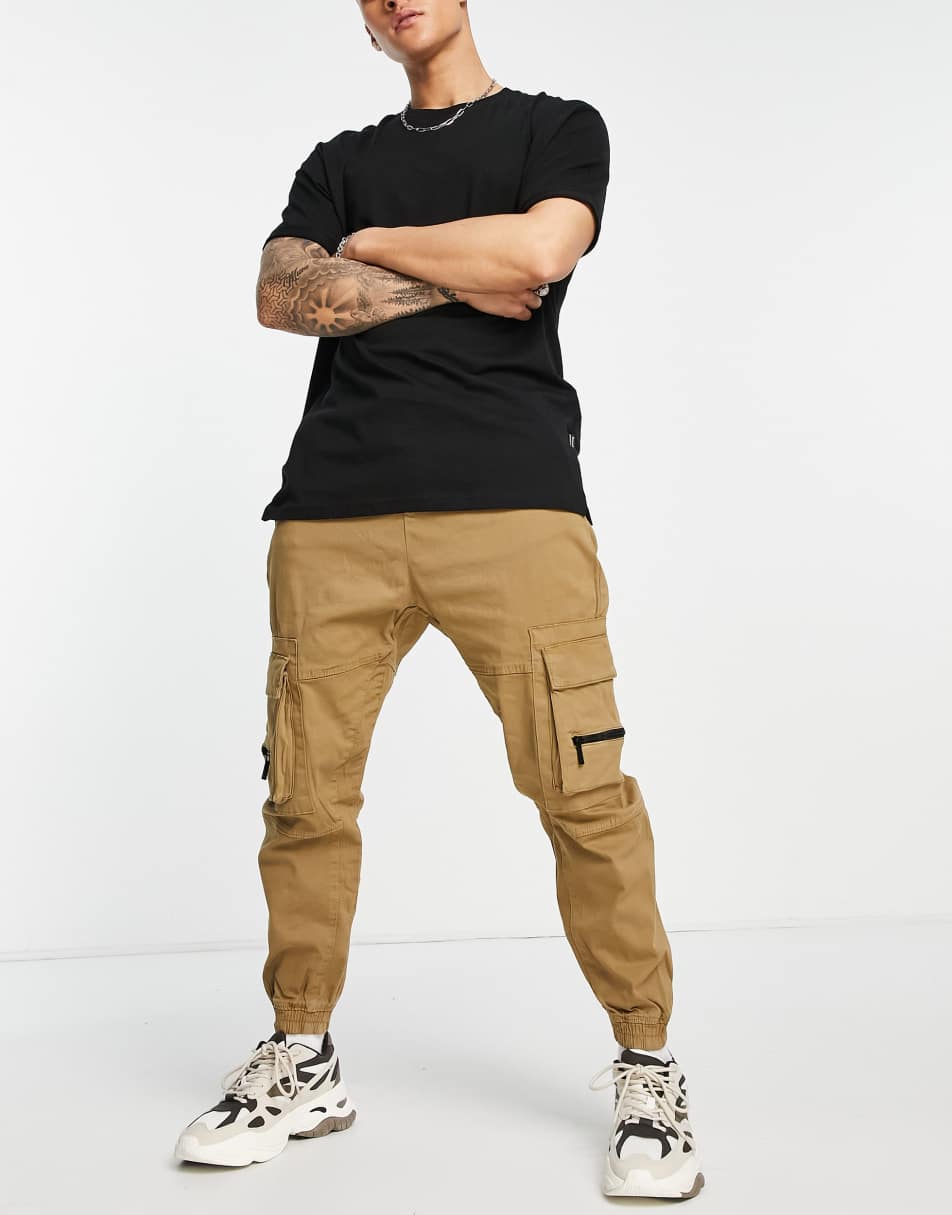 Obey division cargo pants in brown