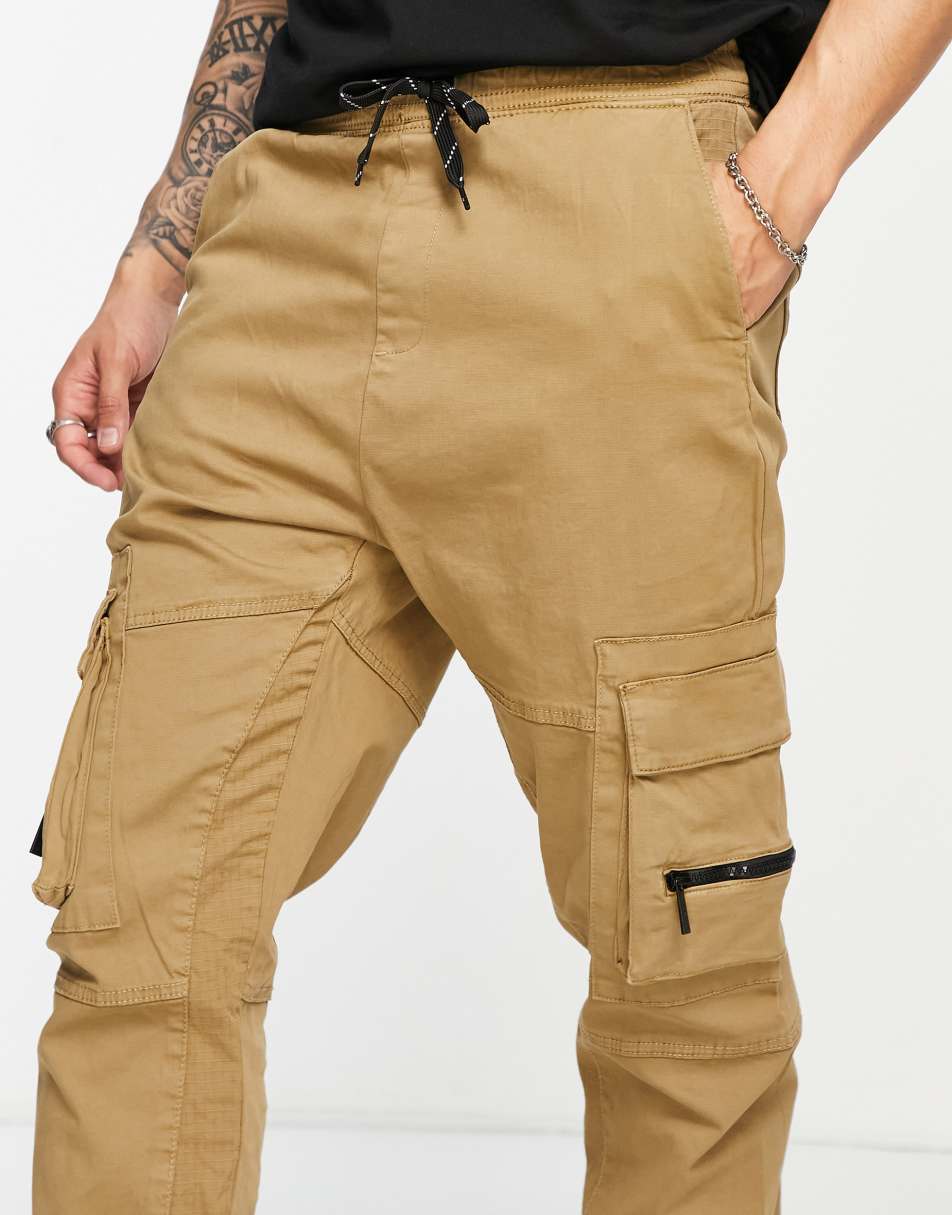 Obey division cargo pants in brown