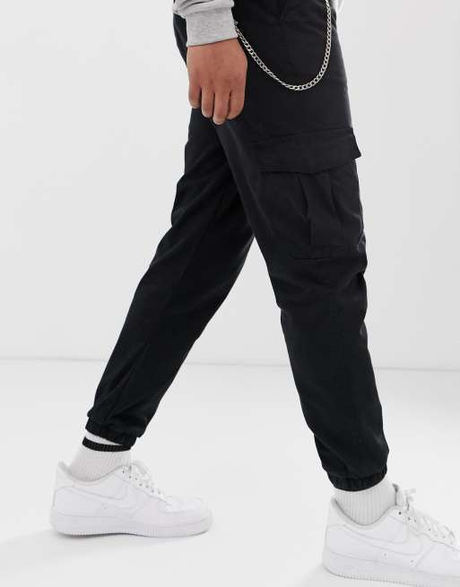 Cargo trousers sale with chain bershka