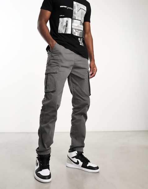 Jack and Jones Heren Slim Fit Cargo Broek met 6 Zakken zwart