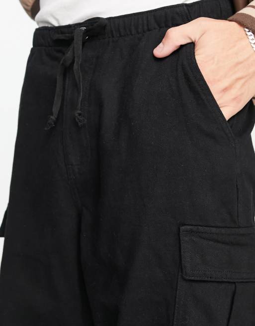 Bershka - Cargobroek van parachute-stof in zwart, 3 van 4