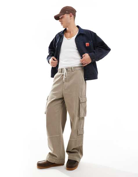 Bershka – Cargohose in Camel mit geradem Bein - view 1
