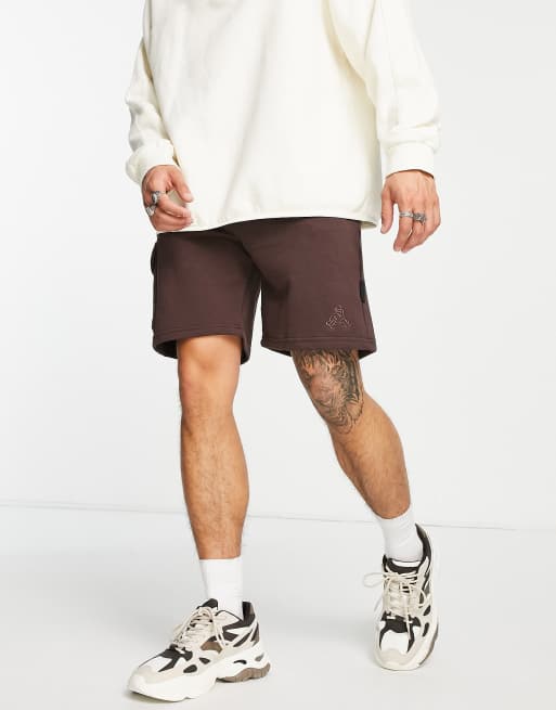 Bershka - Cargoshort van jersey in bruin
