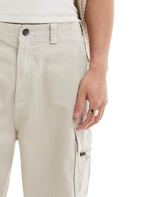 Bershka carpenter cargo shorts in beige | ASOS