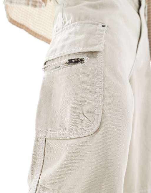 Bershka carpenter cargo shorts in beige | ASOS