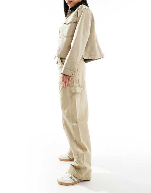 Bershka carpenter pants in brown