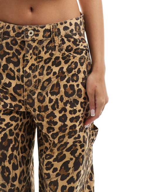Bershka carpenter pants in leopard print | ASOS