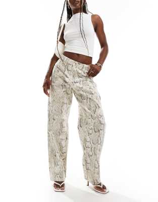 carpenter pants in snakeskin print-Multi