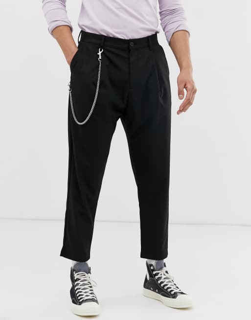 Bershka trousers with on sale chain