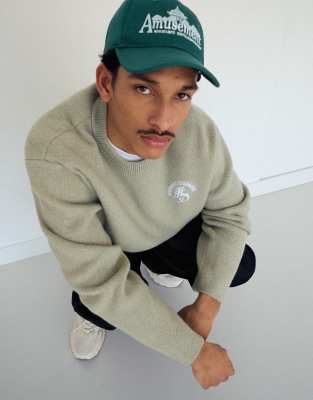 Bershka - Casquette à broderies - Vert