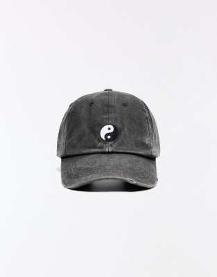 Bershka - Casquette brodée - Noir