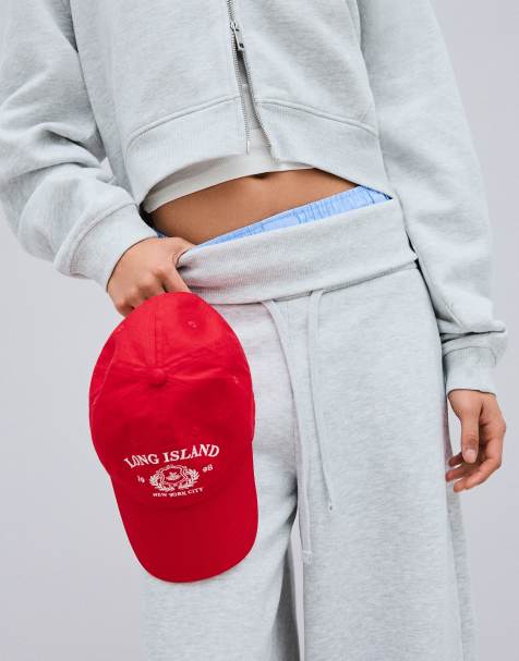 Bershka - Casquette brodée - Rouge - view 1