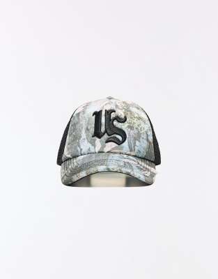 Bershka - Casquette camionneur imprimée - Vert