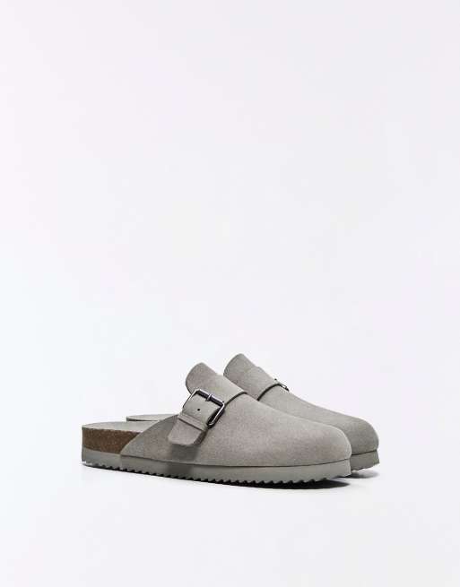 Bershka casual klompen met gesp in grijs, 3 van 7
