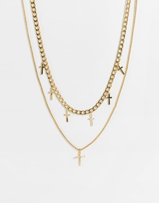 Bershka - Catenina color oro con croci