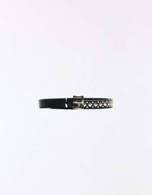 Bershka ceinture à clous diamant noir, 2 de 4