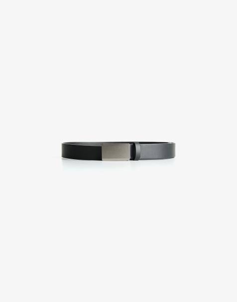 Bershka - Ceinture avec boucle façon plaque - Noir - view 1